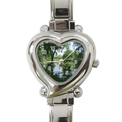 Away From The City Cutout Painted Heart Italian Charm Watch by SeeChicago