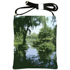 Away From The City Cutout Painted Shoulder Sling Bag by SeeChicago