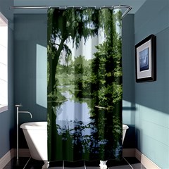 Away From The City Cutout Painted Shower Curtain 36  X 72  (stall)  by SeeChicago