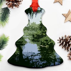 Away From The City Cutout Painted Christmas Tree Ornament (two Sides)