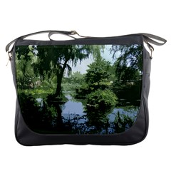 Away From The City Cutout Painted Messenger Bag