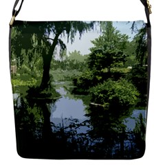 Away From The City Cutout Painted Flap Closure Messenger Bag (s) by SeeChicago