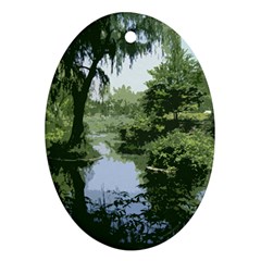 Away From The City Cutout Painted Ornament (oval) by SeeChicago