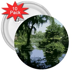 Away From The City Cutout Painted 3  Buttons (10 Pack) 