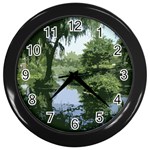 Away From the City Cutout Painted Wall Clock (Black) Front