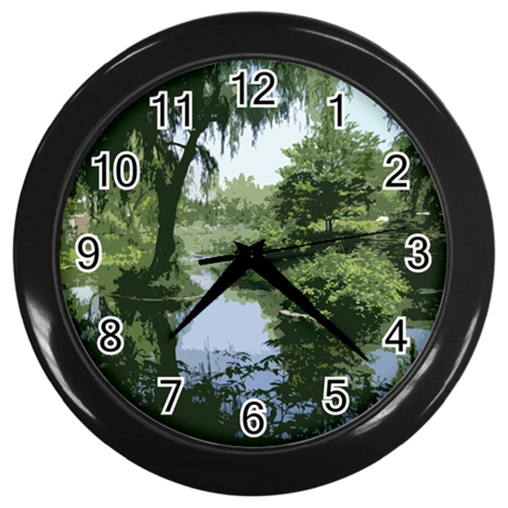 Away From the City Cutout Painted Wall Clock (Black)