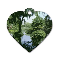 Away From The City Cutout Painted Dog Tag Heart (one Side) by SeeChicago