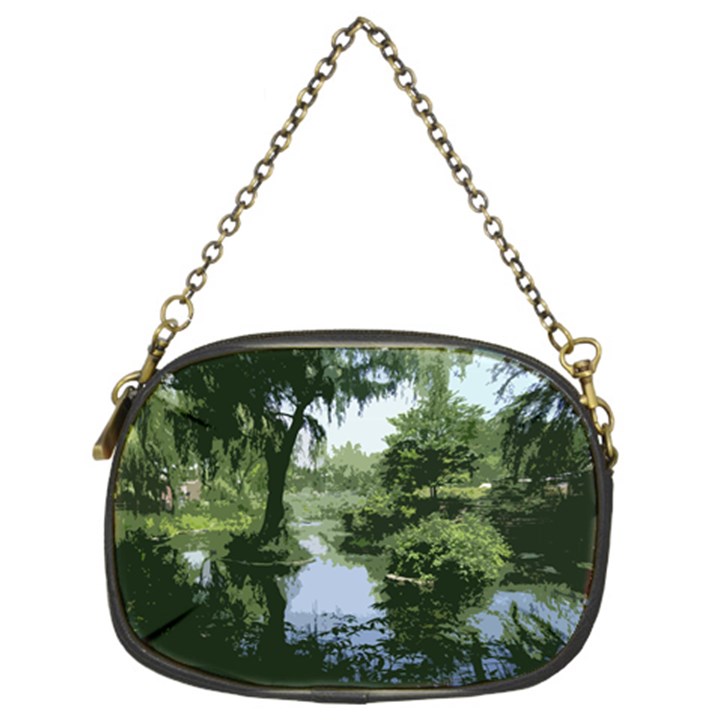 Away From the City Cutout Painted Chain Purse (Two Sides)