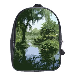 Away From The City Cutout Painted School Bag (large) by SeeChicago