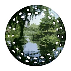 Away From The City Cutout Painted Round Filigree Ornament (two Sides) by SeeChicago