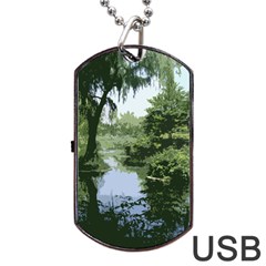 Away From The City Cutout Painted Dog Tag Usb Flash (one Side) by SeeChicago