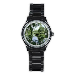 Away From The City Cutout Painted Stainless Steel Round Watch by SeeChicago