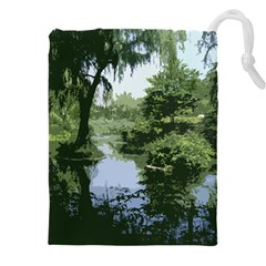 Away From The City Cutout Painted Drawstring Pouch (5xl) by SeeChicago