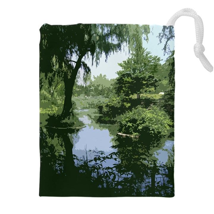 Away From the City Cutout Painted Drawstring Pouch (5XL)