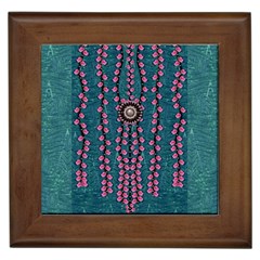 Japanese Sakura Blossoms On The Mountain Framed Tile by pepitasart