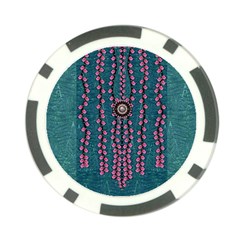 Japanese Sakura Blossoms On The Mountain Poker Chip Card Guard by pepitasart