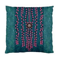 Japanese Sakura Blossoms On The Mountain Standard Cushion Case (one Side) by pepitasart