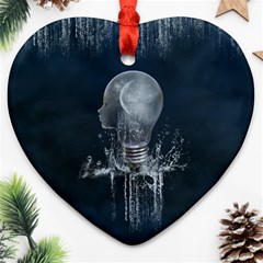 Awesome Light Bulb Heart Ornament (two Sides) by FantasyWorld7