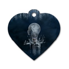 Awesome Light Bulb Dog Tag Heart (two Sides) by FantasyWorld7