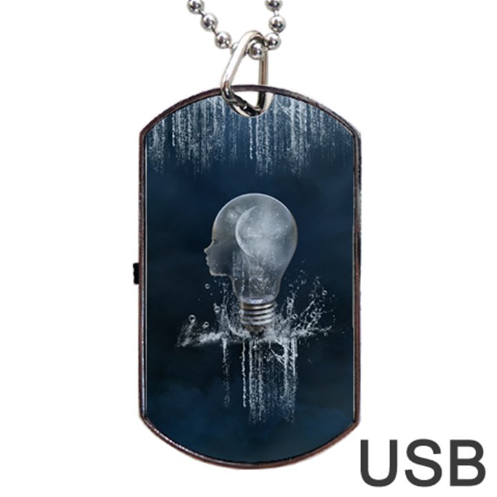 Awesome Light Bulb Dog Tag USB Flash (Two Sides)