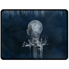 Awesome Light Bulb Double Sided Fleece Blanket (large)  by FantasyWorld7