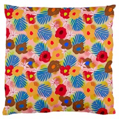 Happy Flowers Standard Flano Cushion Case (two Sides) by fabqa