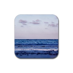 Pink Ocean Hues Rubber Coaster (square) 