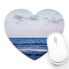 Pink Ocean Hues Heart Mousepads