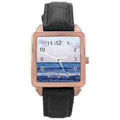 Pink Ocean Hues Rose Gold Leather Watch  by TheLazyPineapple