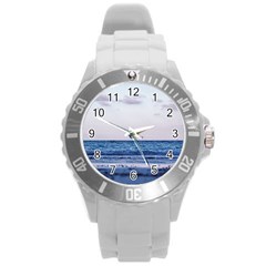 Pink Ocean Hues Round Plastic Sport Watch (l) by TheLazyPineapple