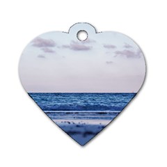 Pink Ocean Hues Dog Tag Heart (one Side)