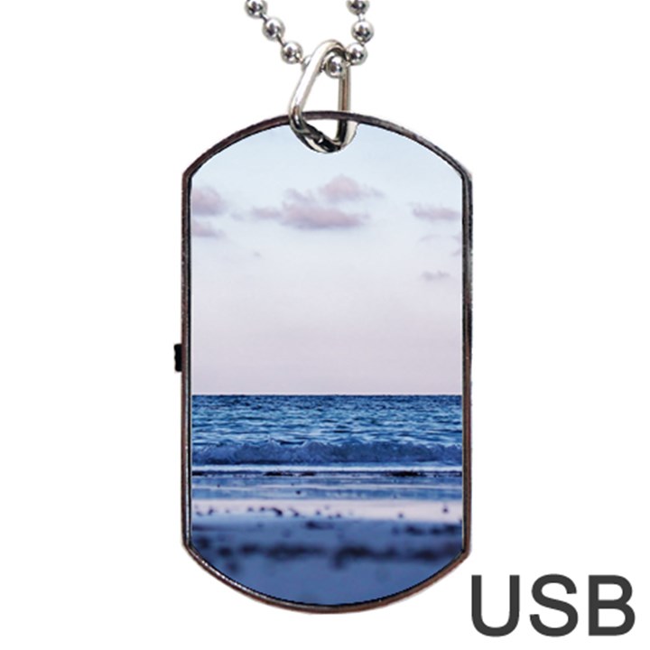 Pink Ocean Hues Dog Tag USB Flash (Two Sides)