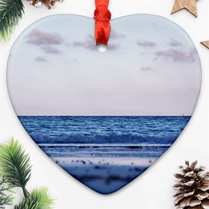 Pink Ocean Hues Heart Ornament (Two Sides)