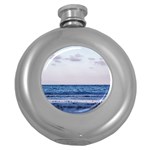 Pink Ocean Hues Round Hip Flask (5 oz) Front