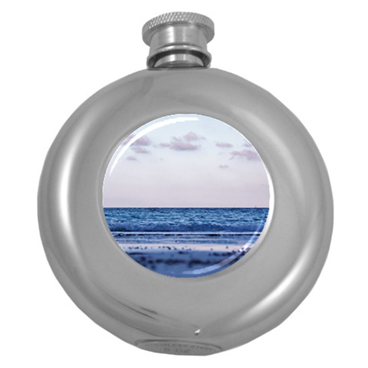 Pink Ocean Hues Round Hip Flask (5 oz)