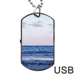 Pink Ocean Hues Dog Tag Usb Flash (two Sides) by TheLazyPineapple