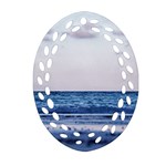 Pink Ocean Hues Ornament (Oval Filigree) Front