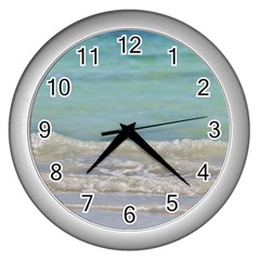 Minty Ocean Wall Clock (silver) by TheLazyPineapple