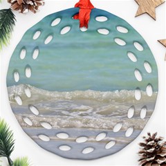 Minty Ocean Round Filigree Ornament (two Sides) by TheLazyPineapple