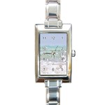 Ocean Heart Rectangle Italian Charm Watch Front