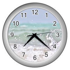 Ocean Heart Wall Clock (silver)