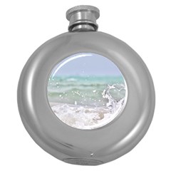 Ocean Heart Round Hip Flask (5 Oz) by TheLazyPineapple