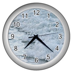 Ocean Waves Wall Clock (silver) by TheLazyPineapple