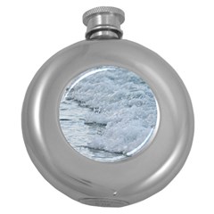 Ocean Waves Round Hip Flask (5 Oz) by TheLazyPineapple