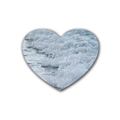 Ocean Waves Rubber Coaster (heart)  by TheLazyPineapple