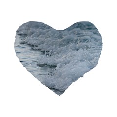 Ocean Waves Standard 16  Premium Flano Heart Shape Cushions by TheLazyPineapple