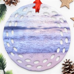 Pink Ocean Dreams Round Filigree Ornament (two Sides)