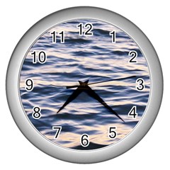 Ocean At Dusk Wall Clock (silver) by TheLazyPineapple