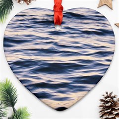 Ocean At Dusk Heart Ornament (two Sides)