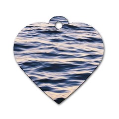 Ocean At Dusk Dog Tag Heart (two Sides) by TheLazyPineapple